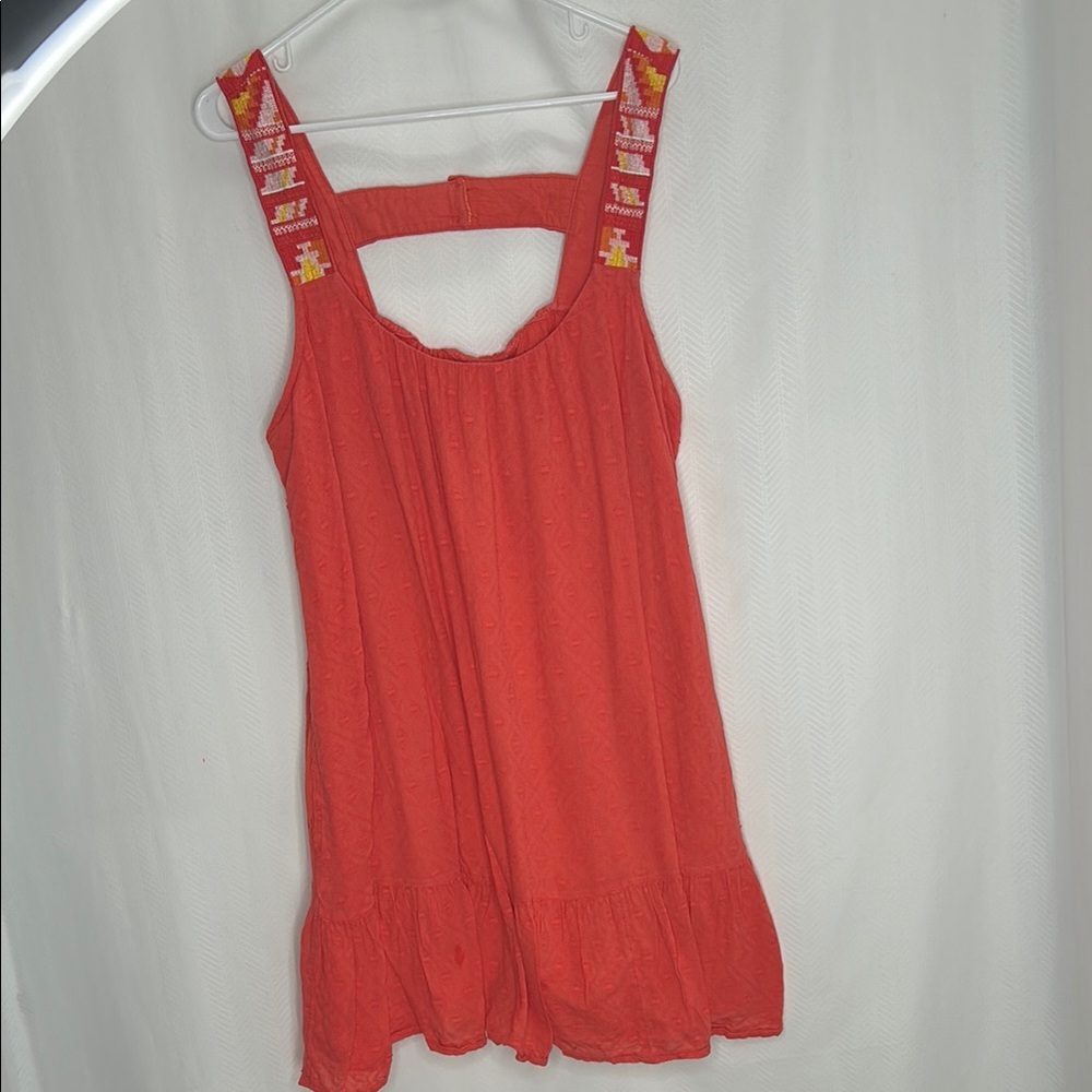 Anthropologie Midi Dress with Embroidered Straps